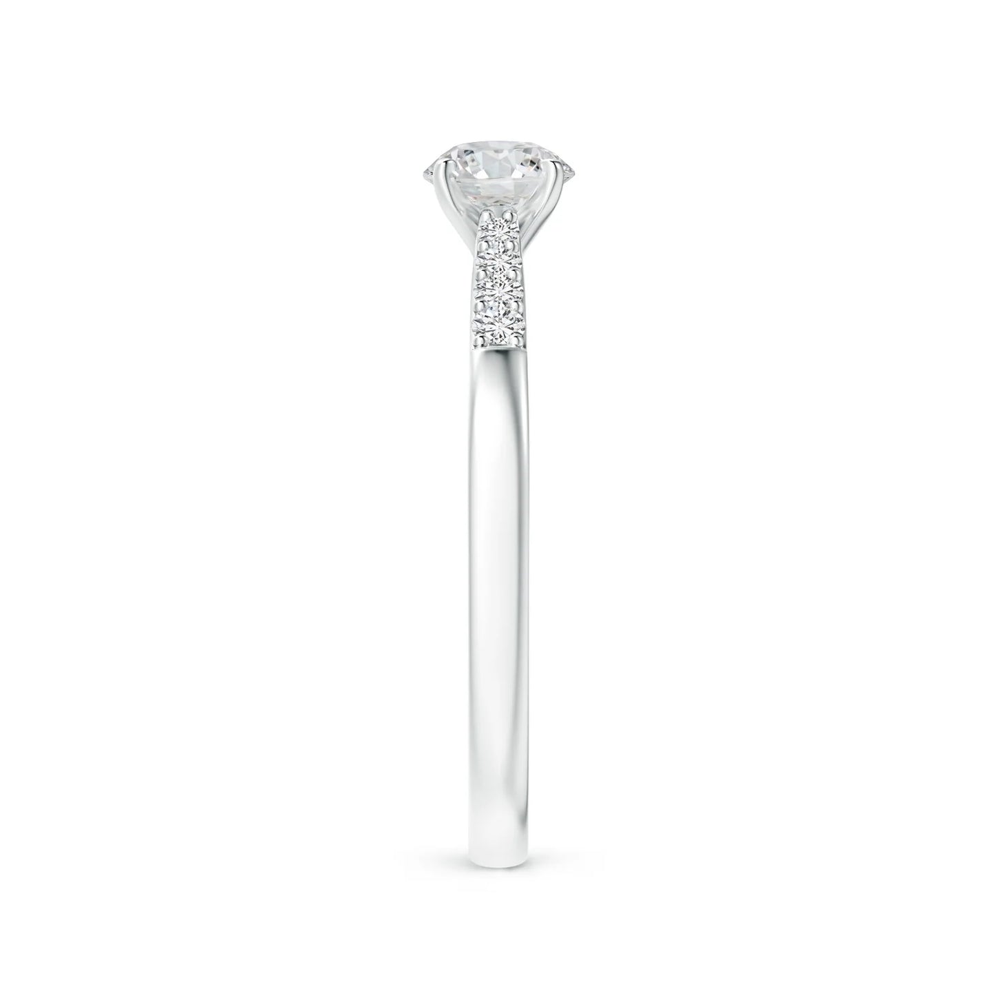 0.65ct Round Lab Grown Diamond Engagement Rings in 14K White Gold