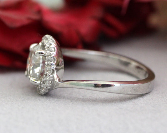 Round Solitaire Moissanite Engagement Ring 3.00 Ct. in 925 Silver by Black Jack