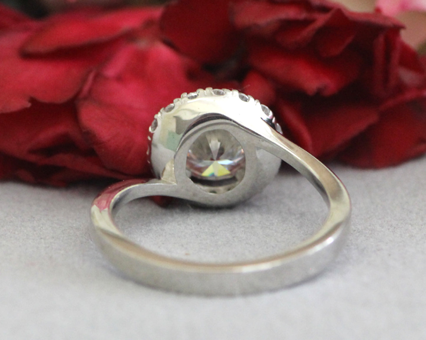 Round Solitaire Moissanite Engagement Ring 3.00 Ct. in 925 Silver by Black Jack