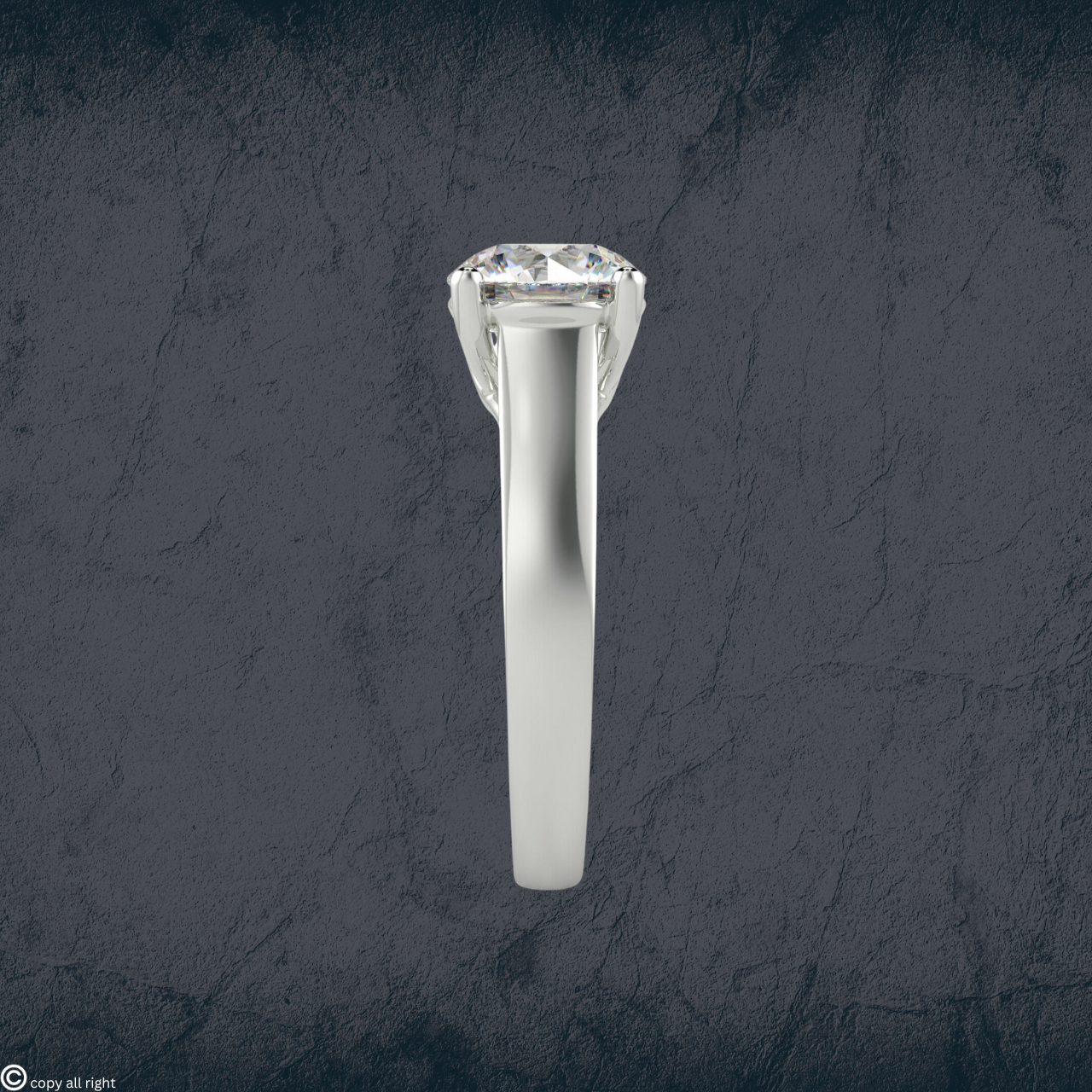 1.50 Ct Round Lab Grown Diamond Engagement Rings in 14K White Gold