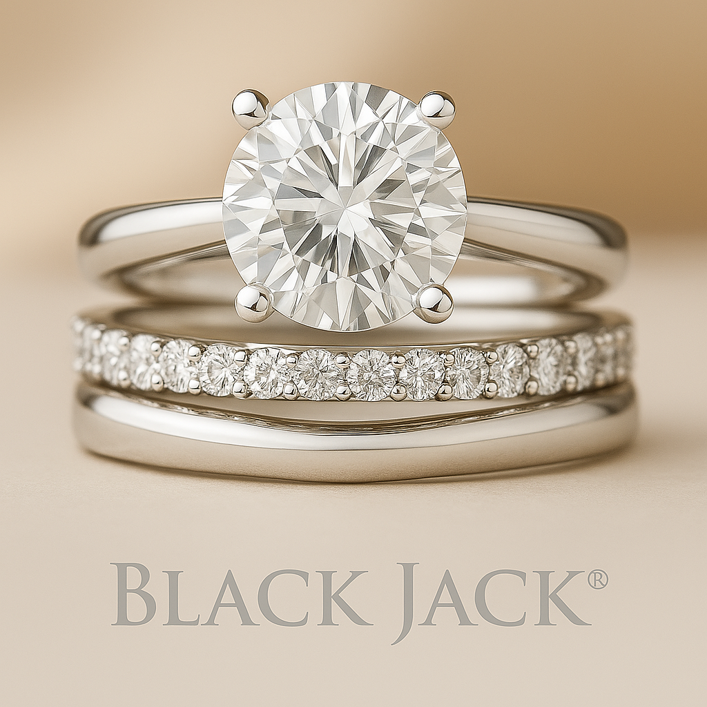 2.50 Carat Memorial Trio Ring Set | Hair or Ashes to Lab Grown Diamond Jewelry