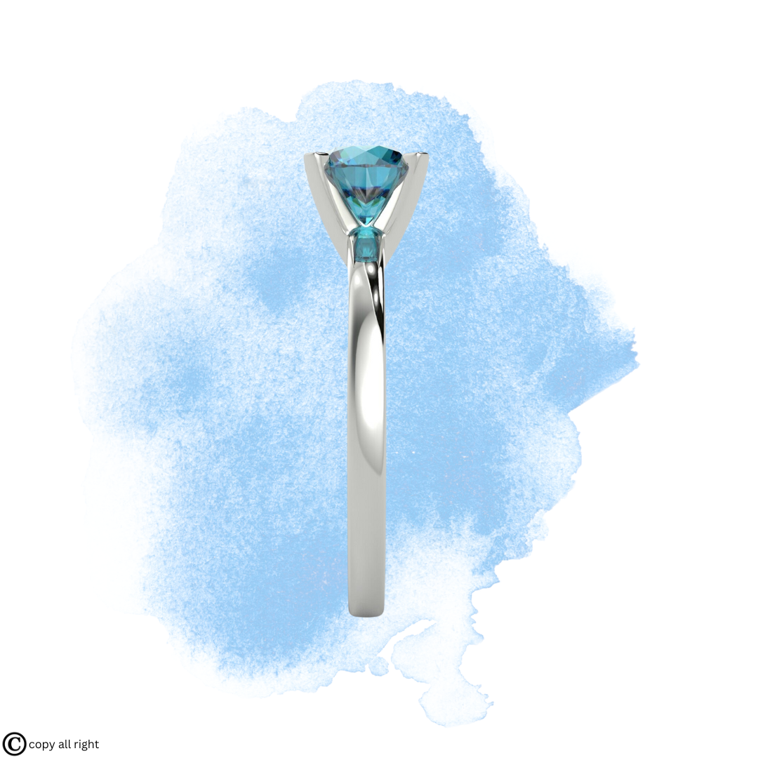 2.00 Ct. Blue Lab Grown Diamond Solitaire Ring – IGI Certified, 14K White Gold | Black Jack®