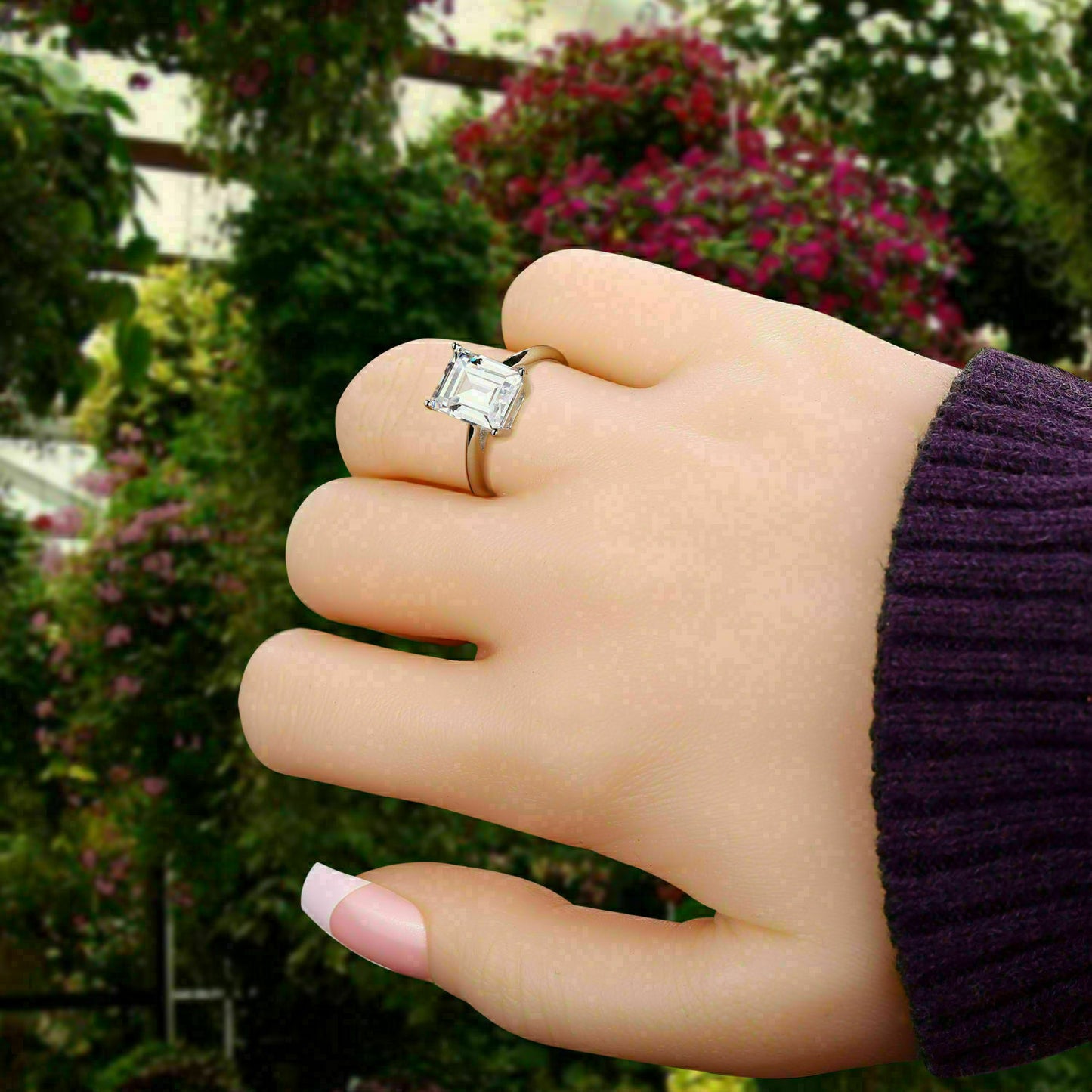 2.50 Ct. Emerald cut Moissanite Engagement Ring by Black Jack