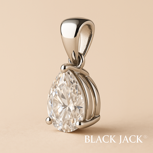3 CT Pear Moissanite Pendant – 14K White Gold Plated Sterling Silver Necklace | Brilliant Drop Solitaire Jewelry