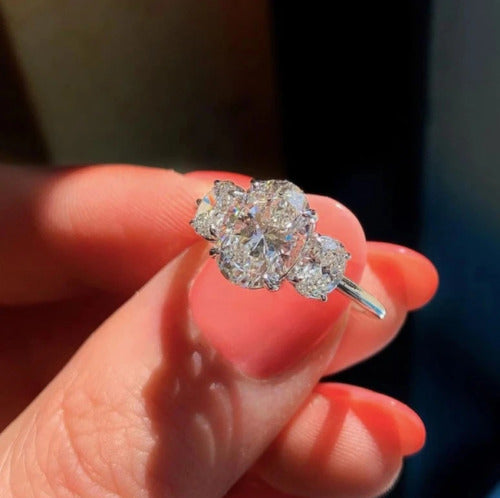 3.00 Ct. Oval cut Moissanite Engagement Ring by Black Jack
