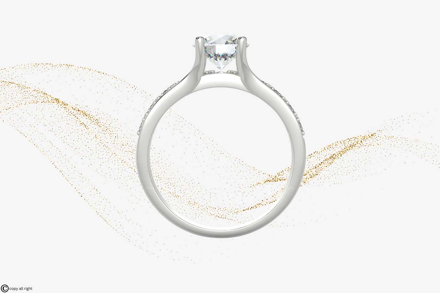 2.30 Ct Round Shape Lab Grown Diamond Engagement Rings in 14K White Gold
