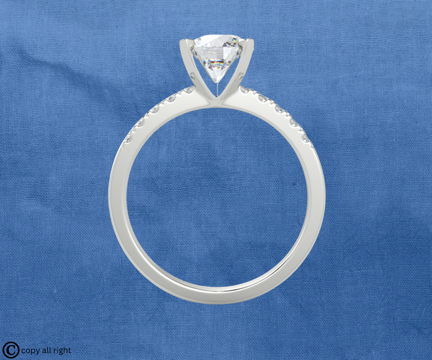 2.20 Ct Round Lab Grown Diamond Engagement Rings in 14K White Gold