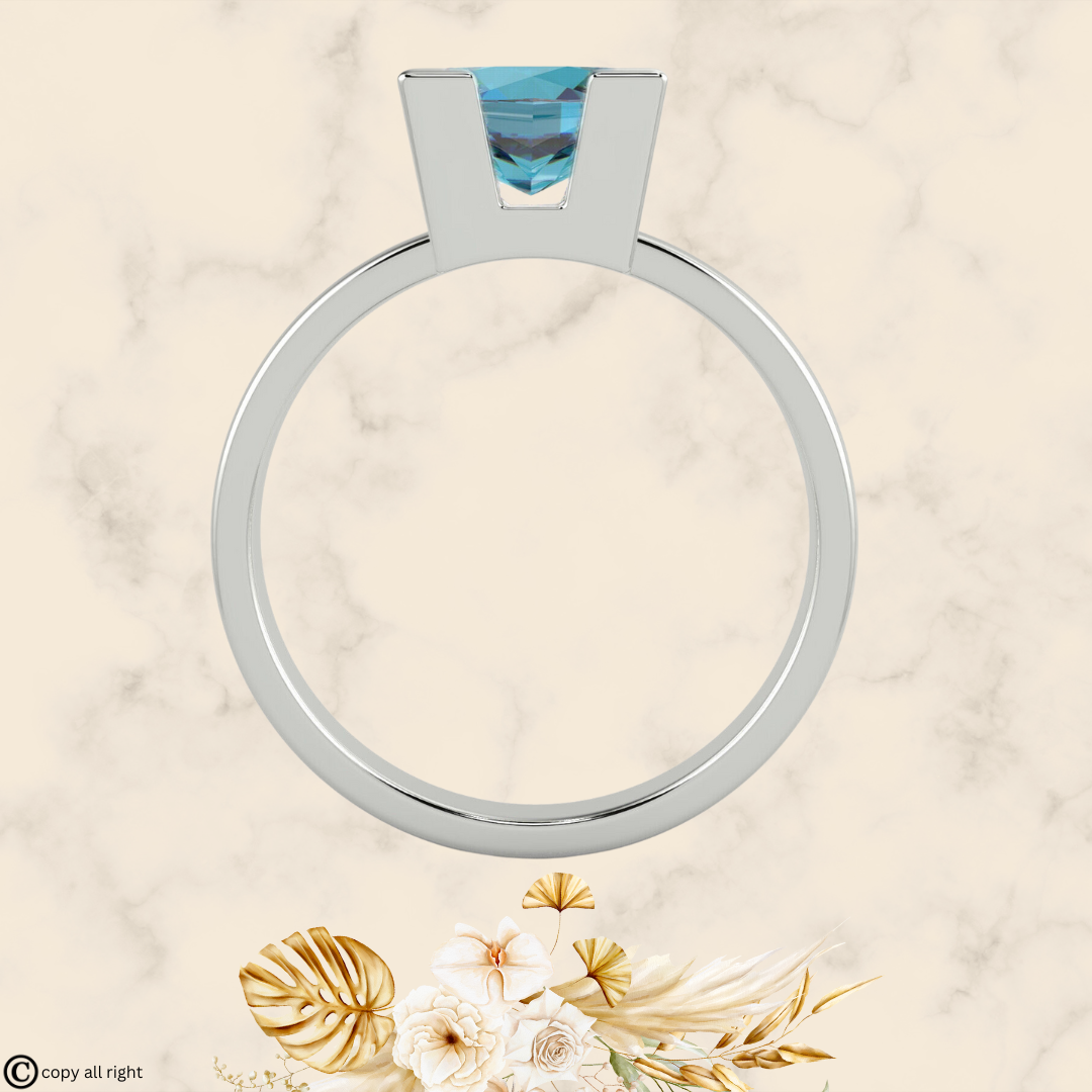 1.50 Ct Princess Shape Lab Grown Diamond Engagement Rings in 14K White Gold