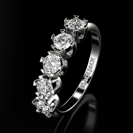 0.80 Carat Lab-Grown Diamond Wedding Band Round Cut in 14K White Gold