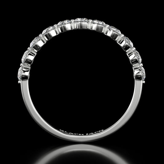 1.50 Carat Lab-Grown Diamond Wedding Band Round Cut in 14K White Gold