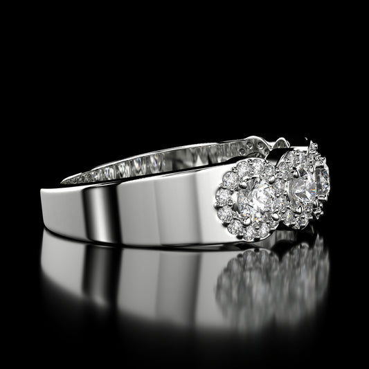 2.50 Carat Lab-Grown Diamond Wedding Band Round Cut in 14K White Gold