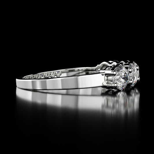 1.75 Carat Lab-Grown Diamond Wedding Band – Round Cut in 14K White Gold