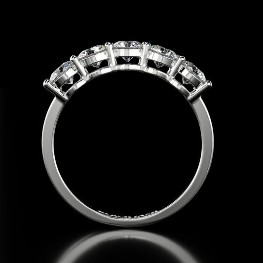 2.10 Ct Lab-Grown Diamond Women’s Wedding Ring Round Cut Multi-Stone Design in 14K White Gold