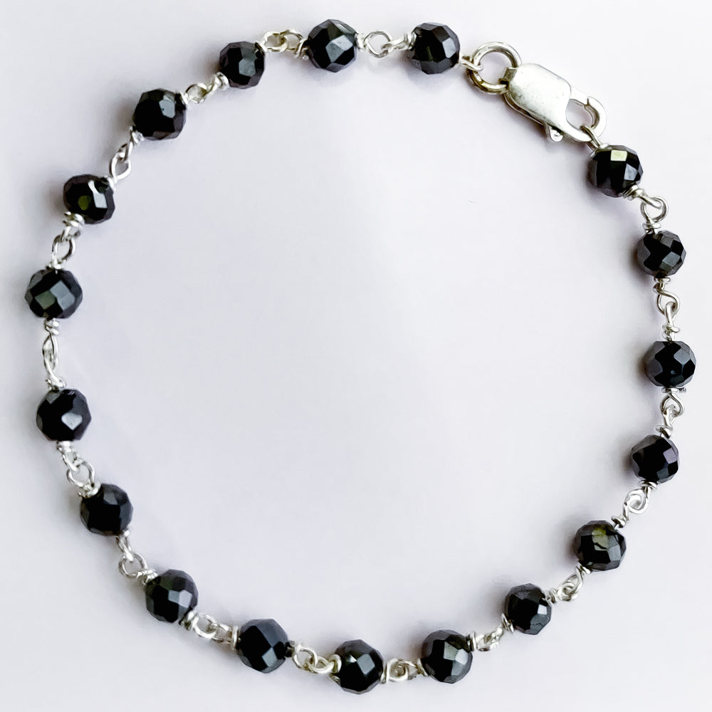 Balls Cut Black Moissanite Chain Style Bracelets by Black Jack