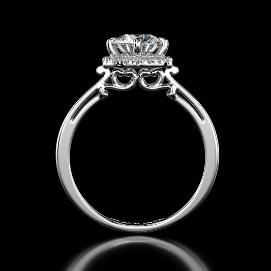 2.30 Carat Lab-Grown Diamond Halo Engagement Ring – Round Cut in 14K White Gold