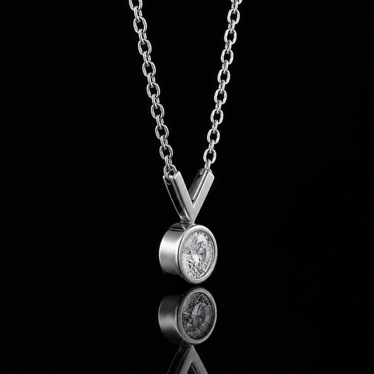 1.00 Ct Round Memory Diamond Solitaire Pendant Pet Cremation Diamond 14K White Gold Memorial Jewelry Black Jack