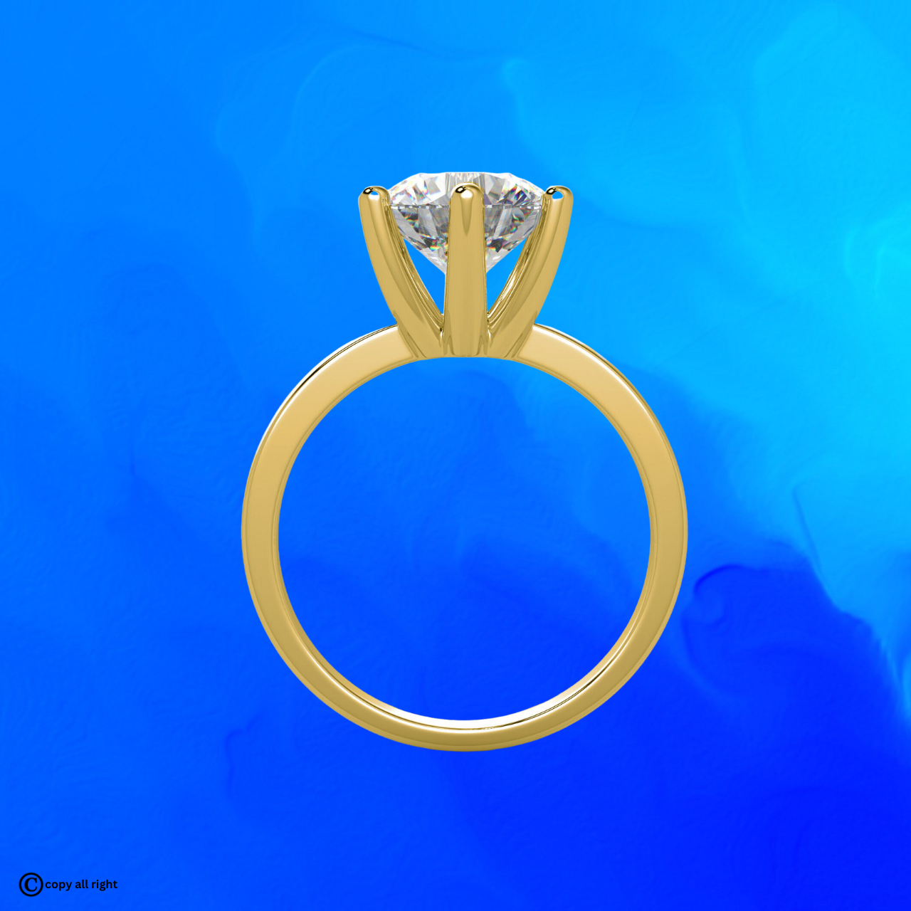Solitaire 2.00 Ct Round Shape Real Lab Grown Diamond Engagement Ring in 14K Yellow Gold