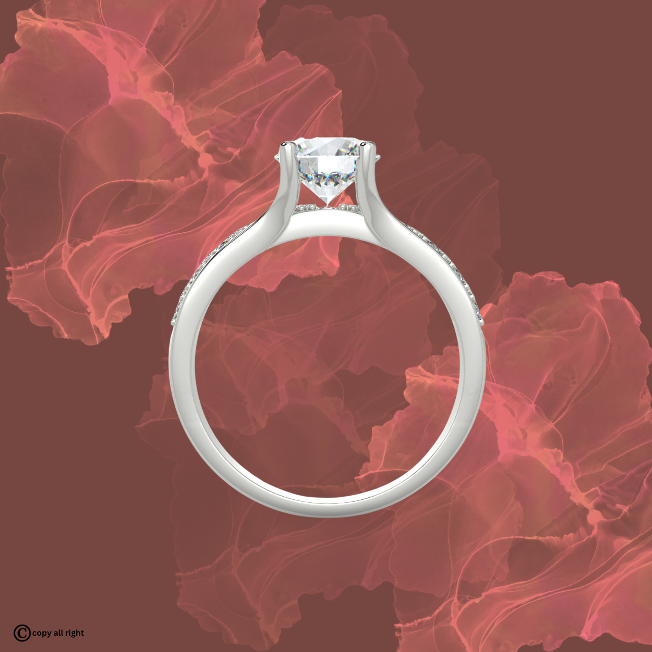 2.00 Ct Round Shape Real Lab Grown Diamond Solitaire With Accents Ring in 14K White Gold