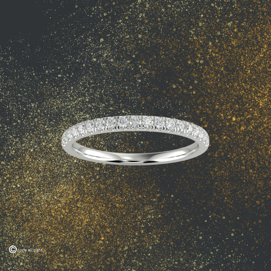 0.50 Ct Round Shape Lab Grown Diamond Band in 14K White Gold