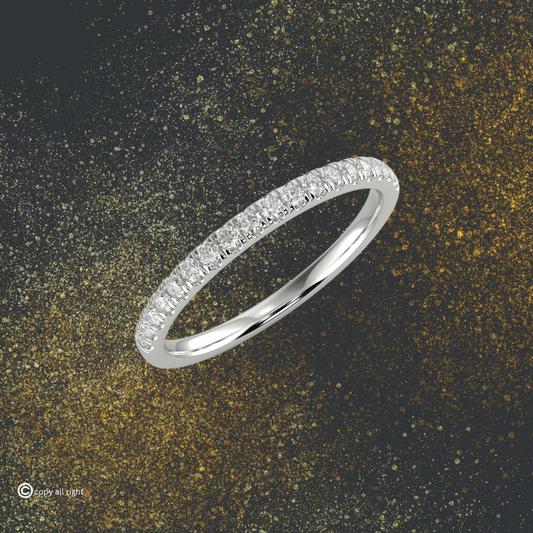 0.50 Ct Round Shape Lab Grown Diamond Band in 14K White Gold