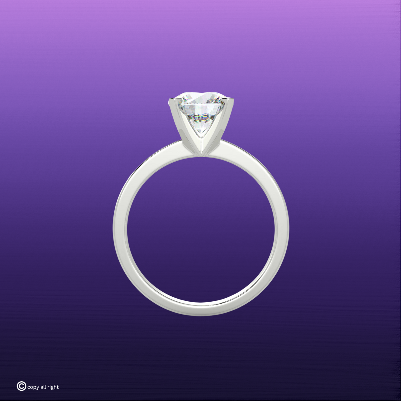 4 Prong Solitaire 1.50 Ct Round Shape Real Lab Grown Diamond engagement Ring in 14K White Gold
