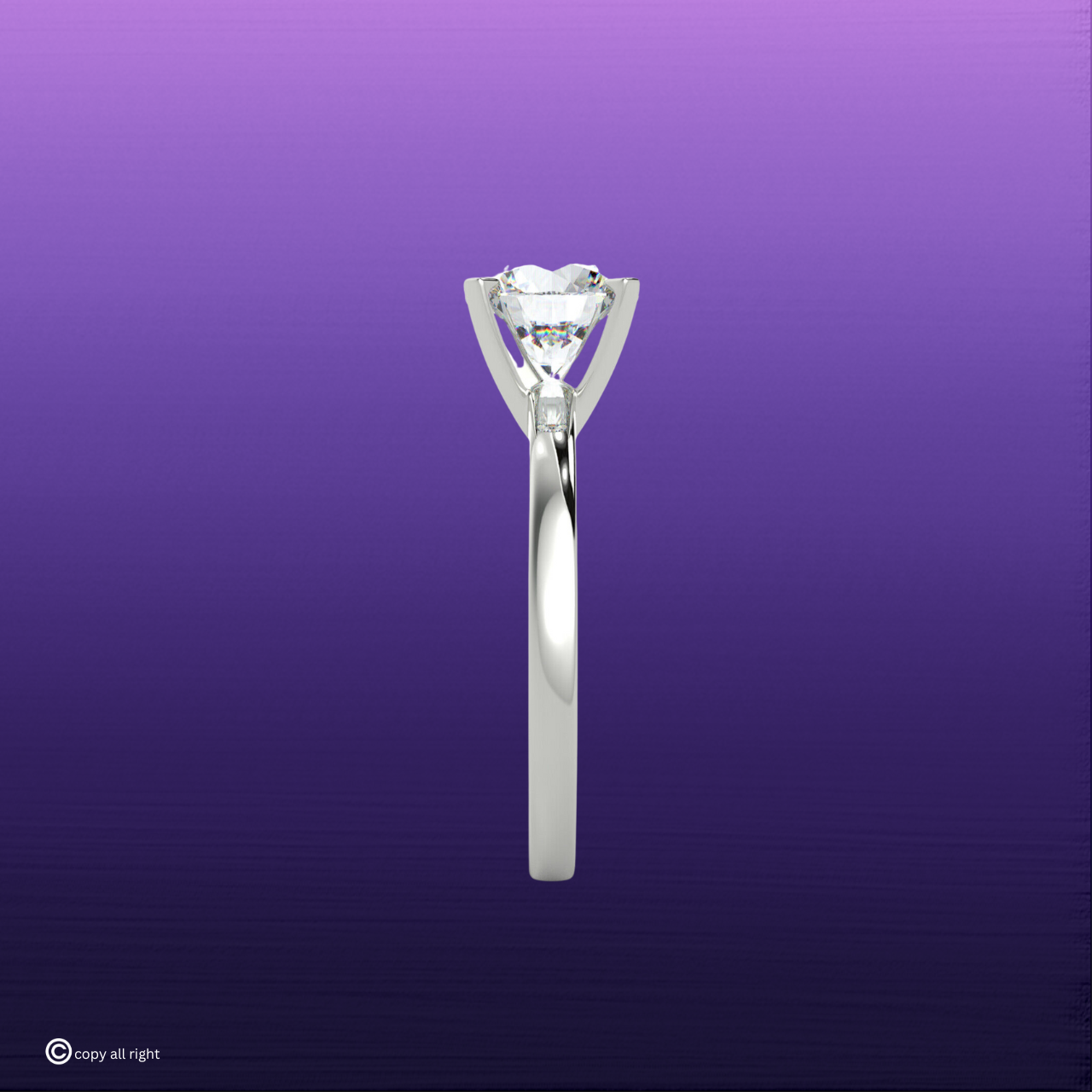 4 Prong Solitaire 1.50 Ct Round Shape Real Lab Grown Diamond engagement Ring in 14K White Gold
