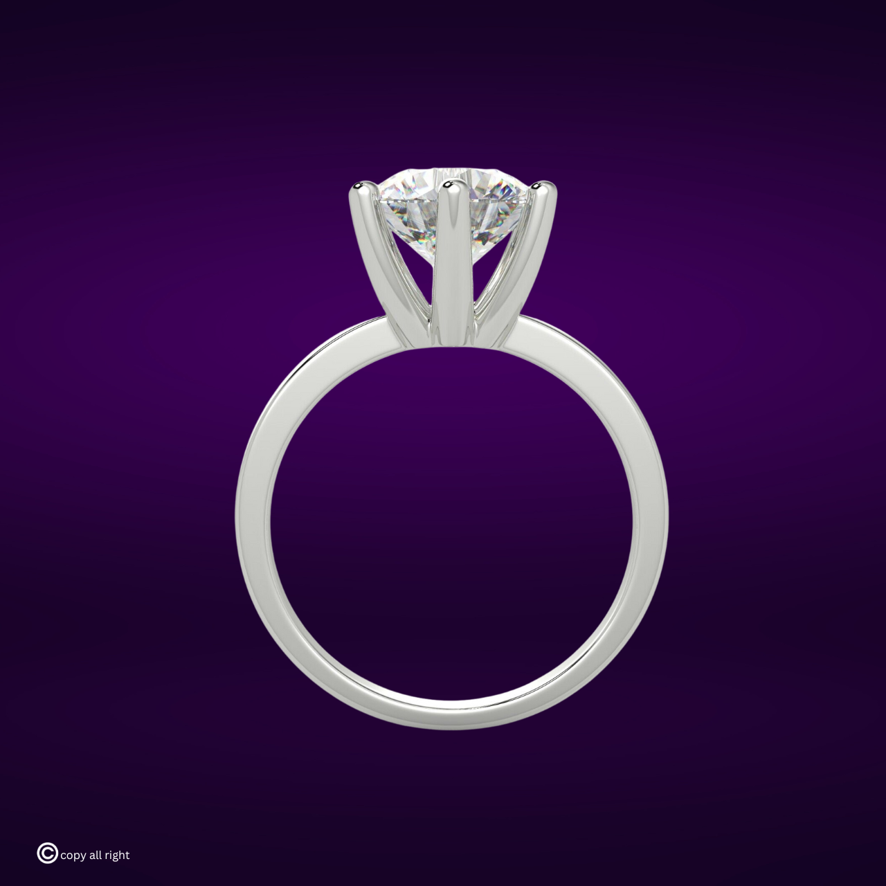 2.00 Ct Round Shape Real Lab Grown Diamond Solitaire Ring in 14K White Gold