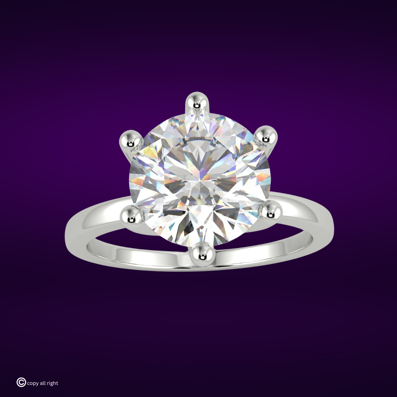 2.00 Ct Round Shape Real Lab Grown Diamond Solitaire Ring in 14K White Gold