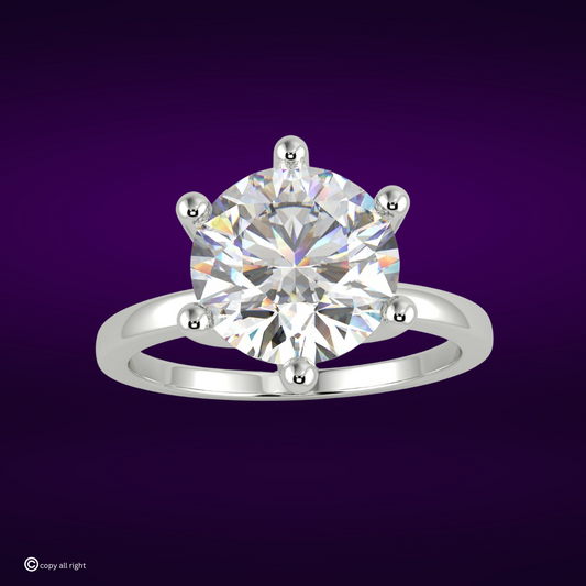 2.00 Ct Round Shape Real Lab Grown Diamond Solitaire  Ring in 14K White Gold