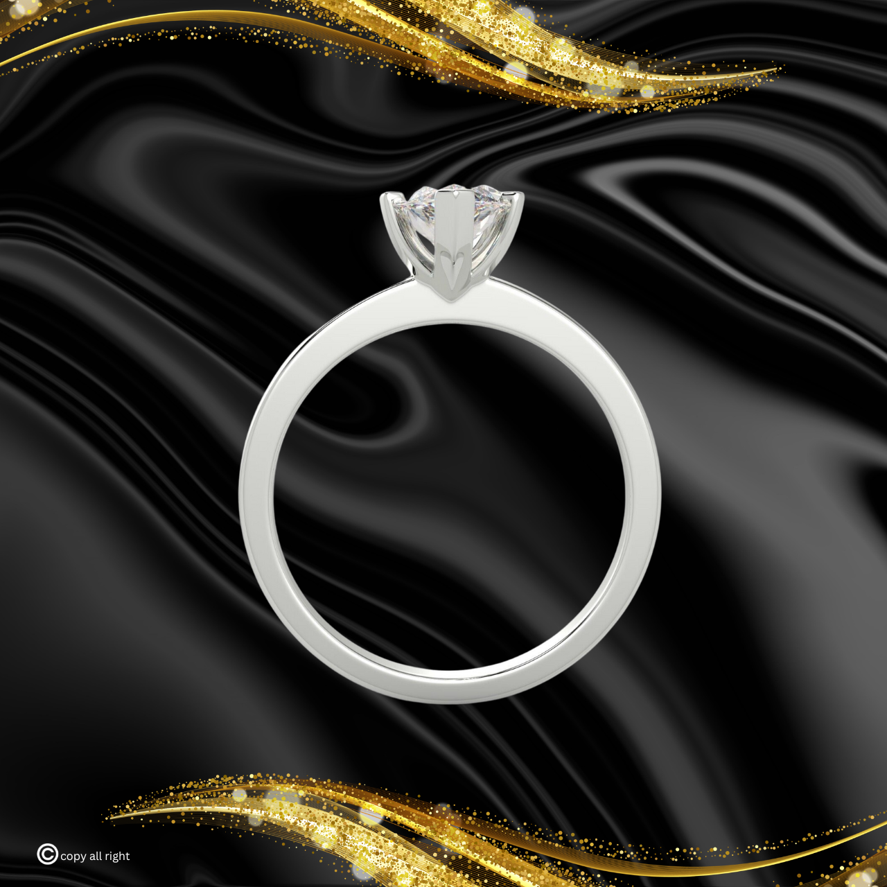 6 prong Solitaire 2ct Marquise Cut Real Lab Grown Solitaire Diamond 14k White Gold Engagement Ring
