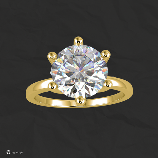 6 Prong Solitaire 2.00ct Round Cut Real Lab Grown Diamond Engagement ring by BlackJack