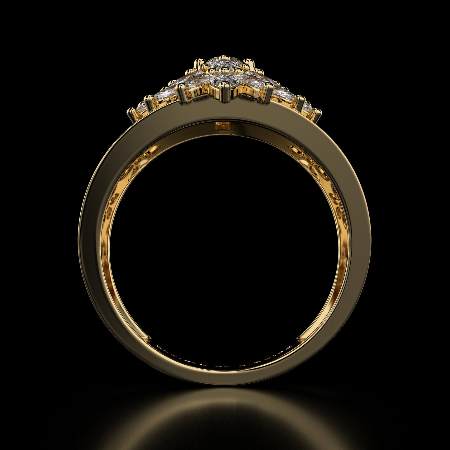 1.30 Ct. Marquise Cut Lab Grown Diamond Vintage Style Women 14K Yellow Gold Ring by Black Jack