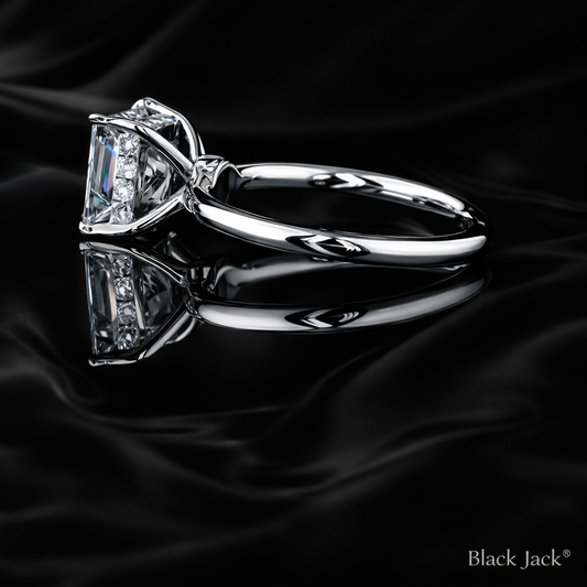 Princess Cut Diamond memorial jewelry Ring in White Gold