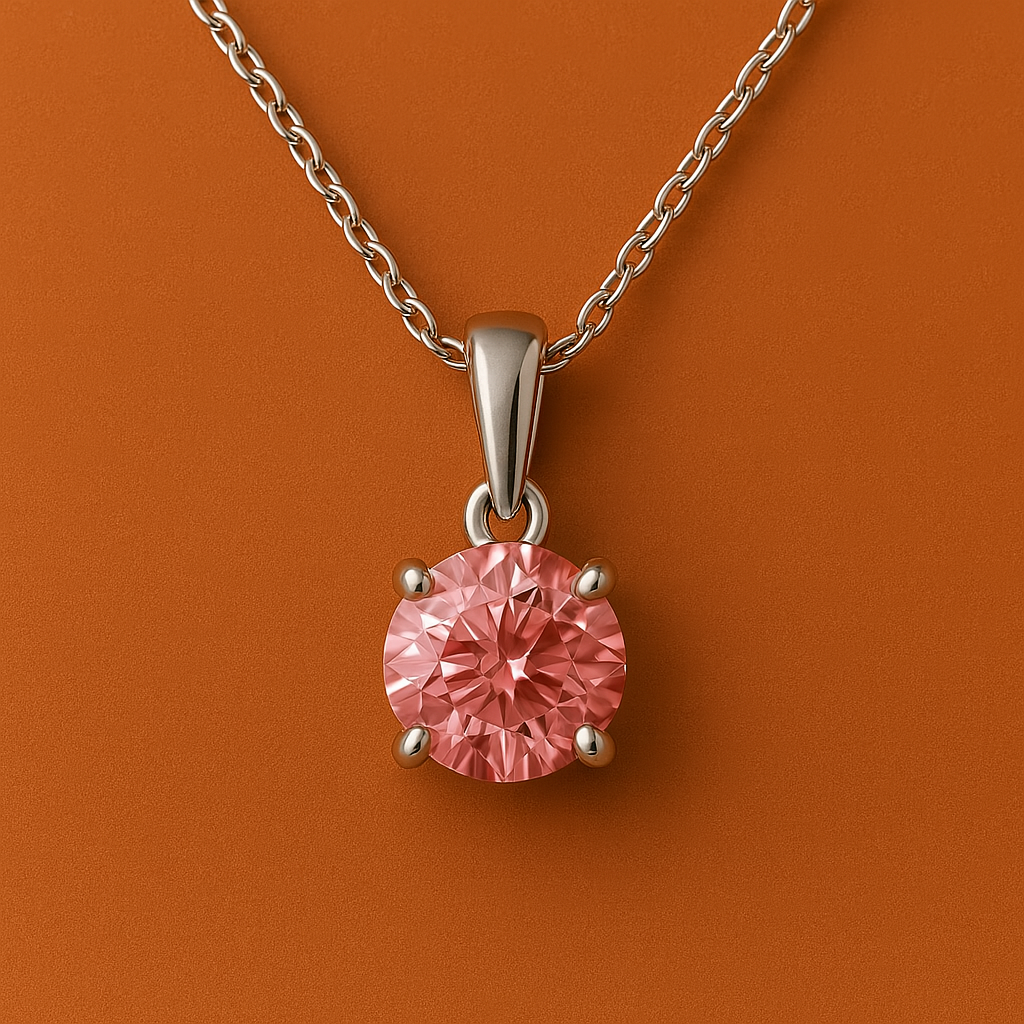 1.00 ct Pink Lab-Grown Diamond Pendant – Made from Hair or Ashes | Human & Pet Memorial Jewelry | Black Jack® USA