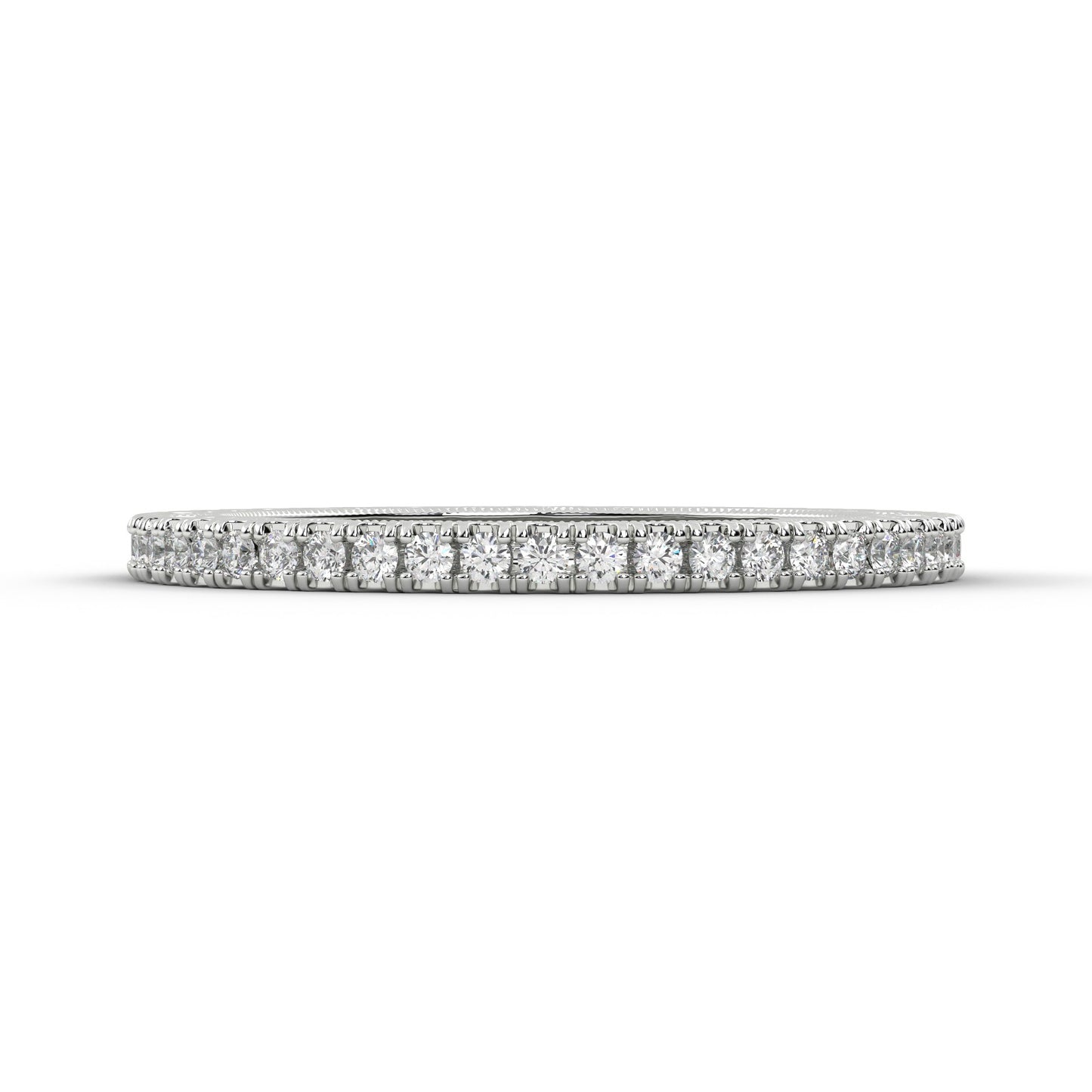 0.60 Ct Round Shape Lab Grown Diamond Band in 14K White Gold