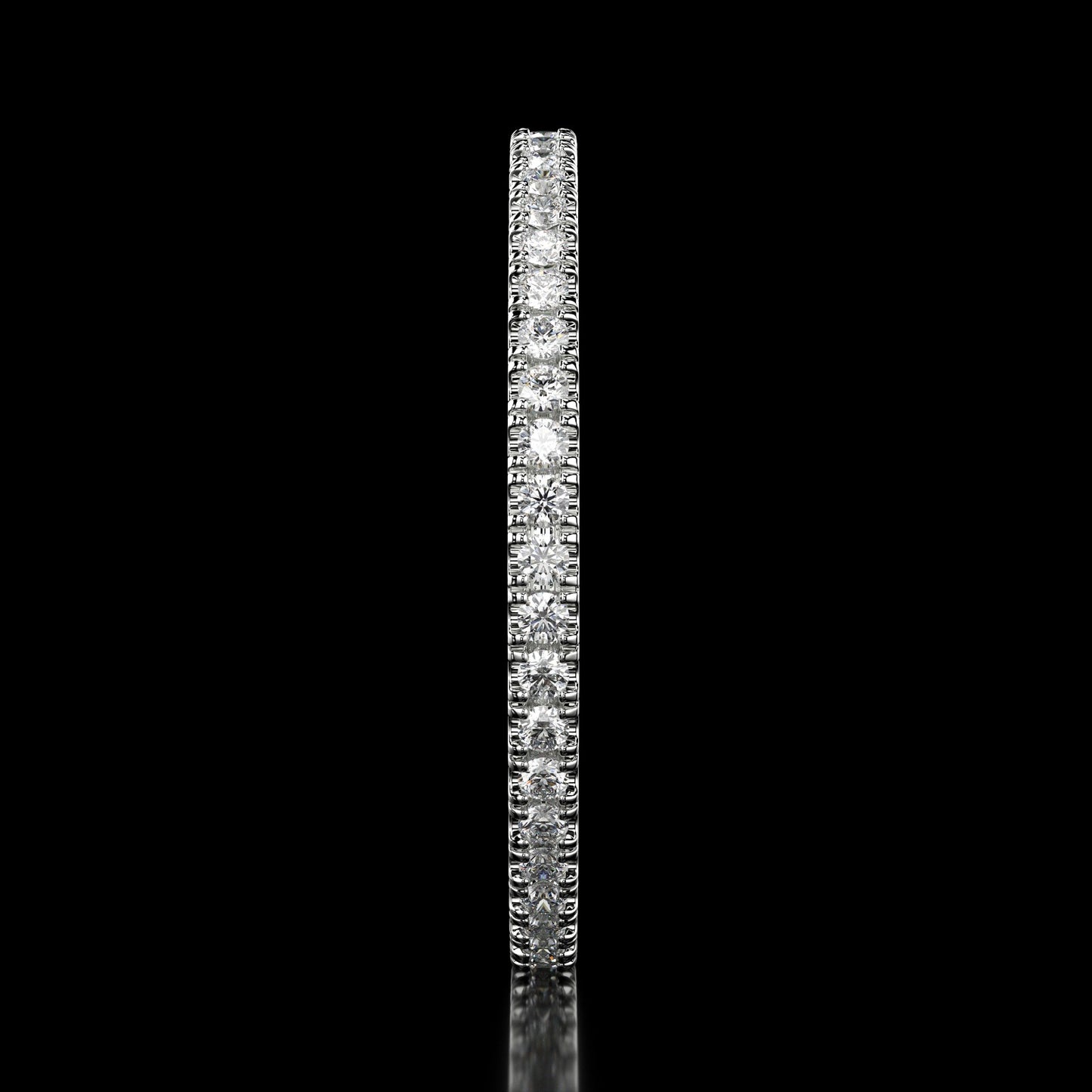 0.60 Ct Round Shape Lab Grown Diamond Band in 14K White Gold