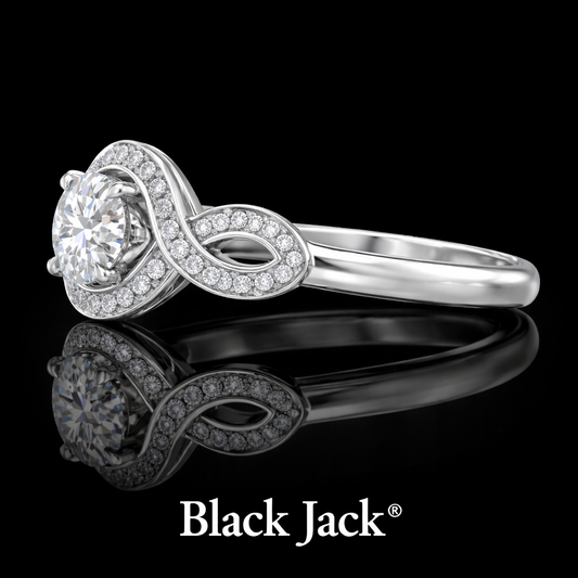 1.45 Carat Lab-Grown Diamond Infinity Halo Engagement Ring Round Cut in 14K White Gold