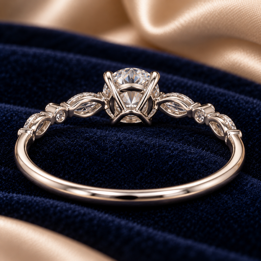 1.20 Ct Pavé Solitaire Round Cut Memory Diamond Ring – Lab Grown Ashes to Diamond Ring in 14K White Gold