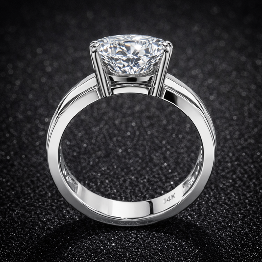10.00 Carat Lab-Grown Diamond Solitaire Engagement Ring – Round Cut in 14K White Gold