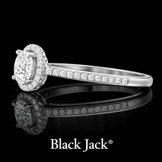 2.60 Carat Lab-Grown Diamond Round Halo Engagement Ring Round Cut in 14K White Gold