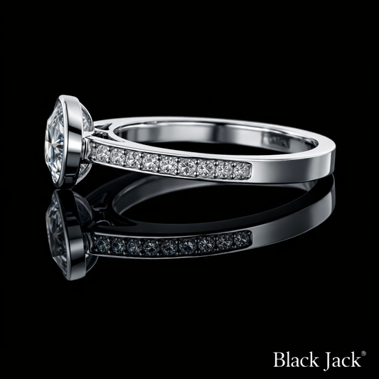 1.50 Carat Lab-Grown Diamond Engagement Ring Round Cut with Pavé Side Stones in 14K White Gold