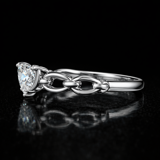 2.00 Carat Heart Cut Lab-Grown Diamond Solitaire Engagement Ring in 925 Sterling Silver