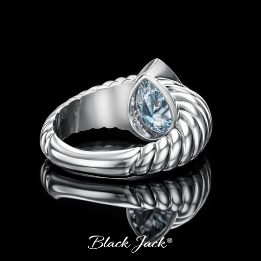 3.00 Carat Pear Cut Moissanite Statement Ring in 925 Sterling Silver