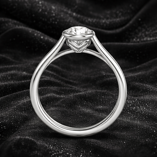 6.10 Carat Lab-Grown Diamond Pavé Engagement Ring – Round Cut in 14K White Gold