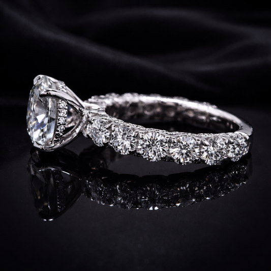 2.70 Carat Lab-Grown Diamond Shared Prong Engagement Ring – Round Cut in 14K White Gold