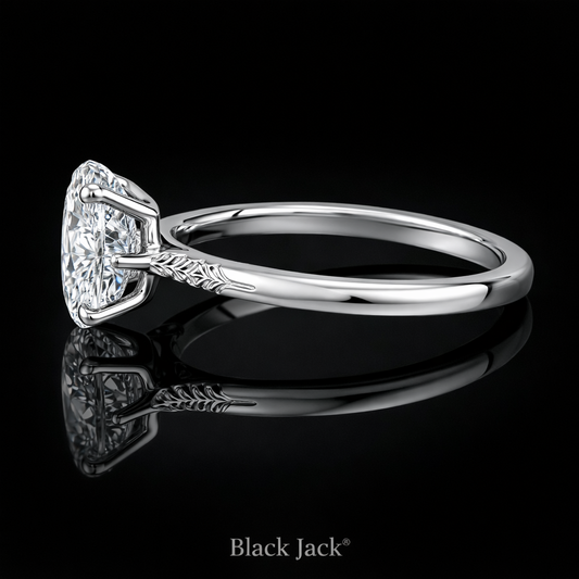 1.50 Carat Lab-Grown Diamond Solitaire Engagement Ring – Oval Cut in 14K White Gold