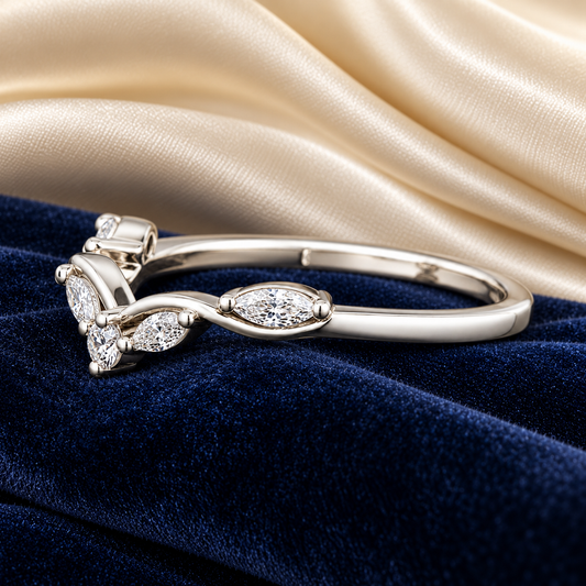 0.50 CT Human Ashes Diamond Ring Leaf Wedding Band Memory Diamond Ring 14K White Gold Black Jack
