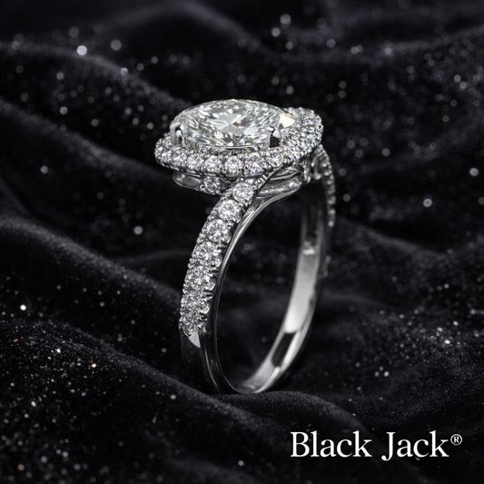 5.40 Carat Lab-Grown Diamond Oval Halo Engagement Ring – Oval Cut in 14K White Gold