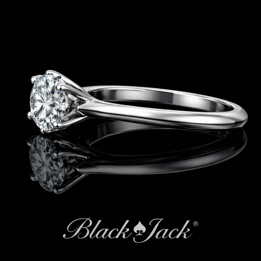 1.00 Ct Lab Grown Diamond 6-Prong Solitaire Ring in 925 Sterling Silver | Black Jack®
