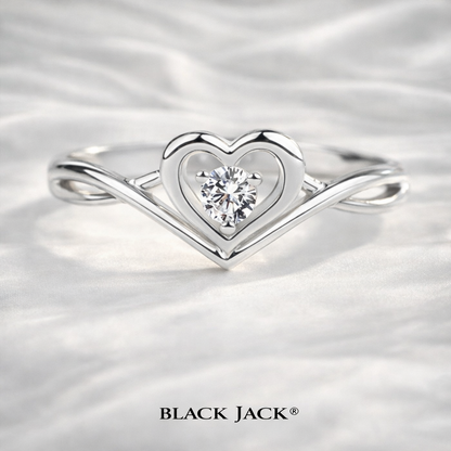 0.10 CT Memory Diamond Heart Ring from Ashes – Pet or Human Ashes to Diamond Wedding Band in 14K White Gold